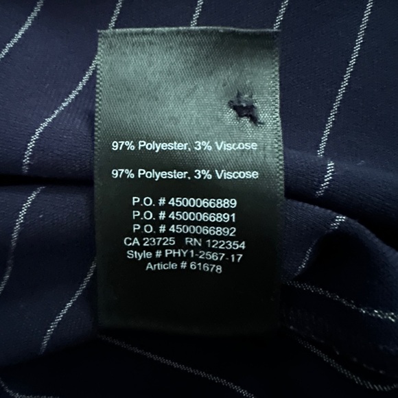 Aritzia Babaton Kearney Pinstripe Blouse Navy Women's Size Medium - Picture 8 of 13